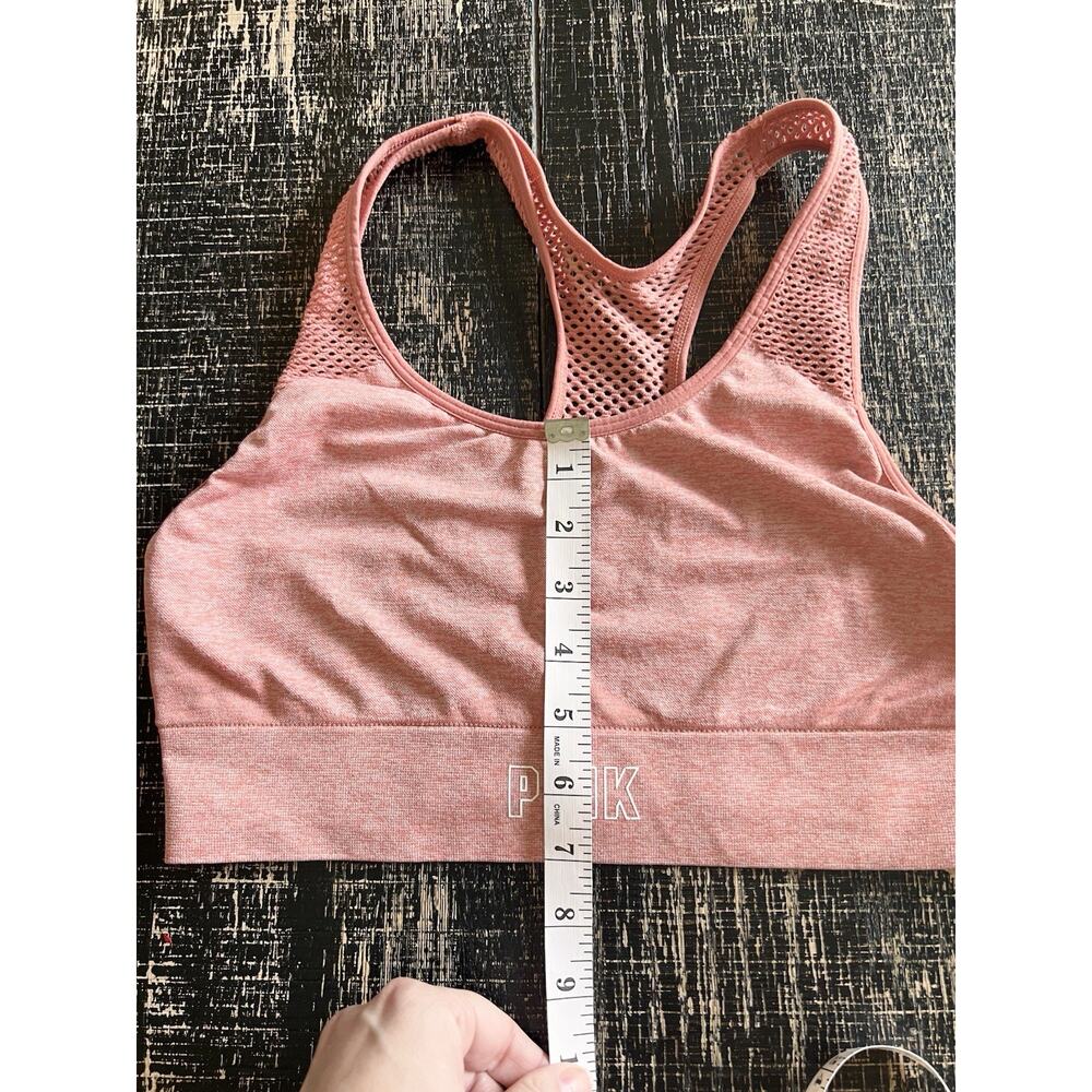 PINK Victoria’s Secret Mesh Racerback Sports Bra Pink Logo Band Small - Picture 5 of 5